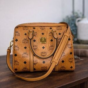 ✨ Authentic MCM Visetos Crossbody/Top Handle Bag – Cognac ✨